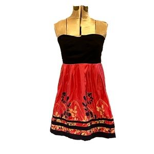 Hype Pink & Black Strapless Cocktail Dress Size 2